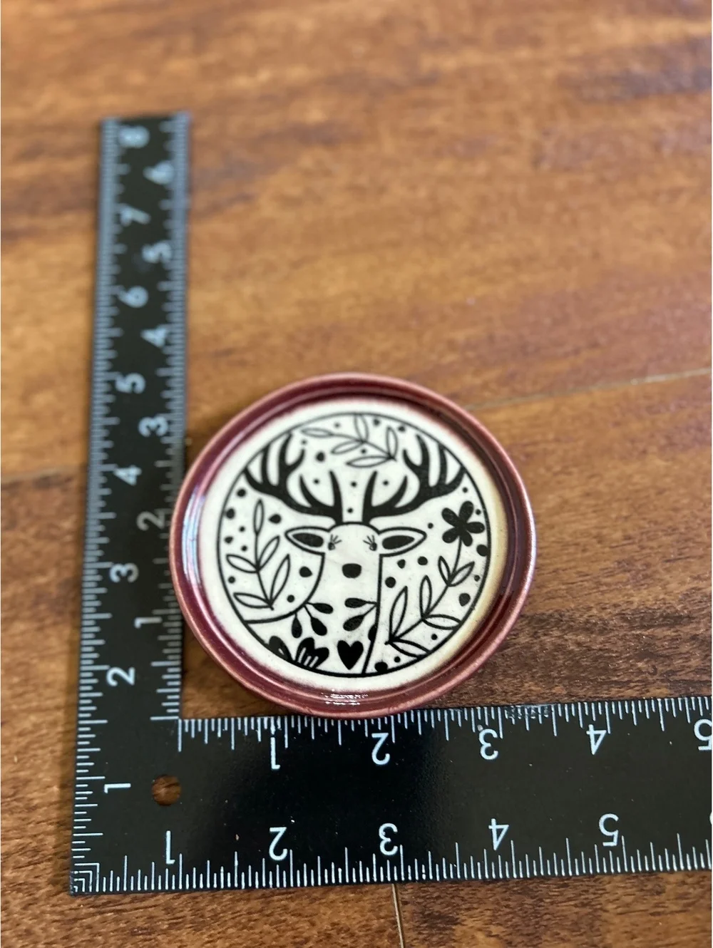 Ceramic Decorative Plate with Deer and Floral Design